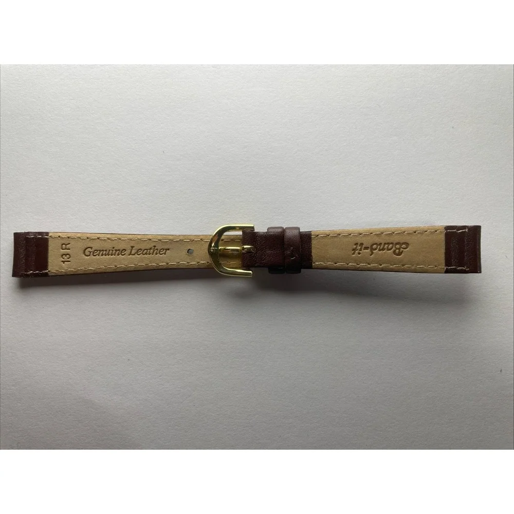 Band-it Watch Band Strap 13mm‎ 1/2 CalfSkin Brown Genuine Leather